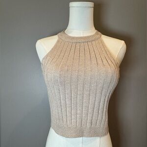 SweatyRocks Ribbed Sleeveless Knit Crop Sweater Tank | Size L | New Without Tags